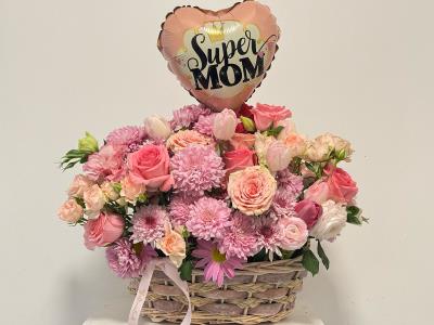 Super Mom Flower Basket-Medium 